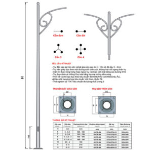 Trụ đèn bát giác KTT-TC14